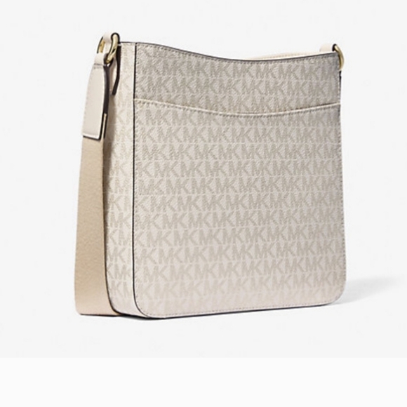 Michael Kors Jet Set Travel Small Signature Logo and Metallic Messenger Bag - Picture 3 of 6